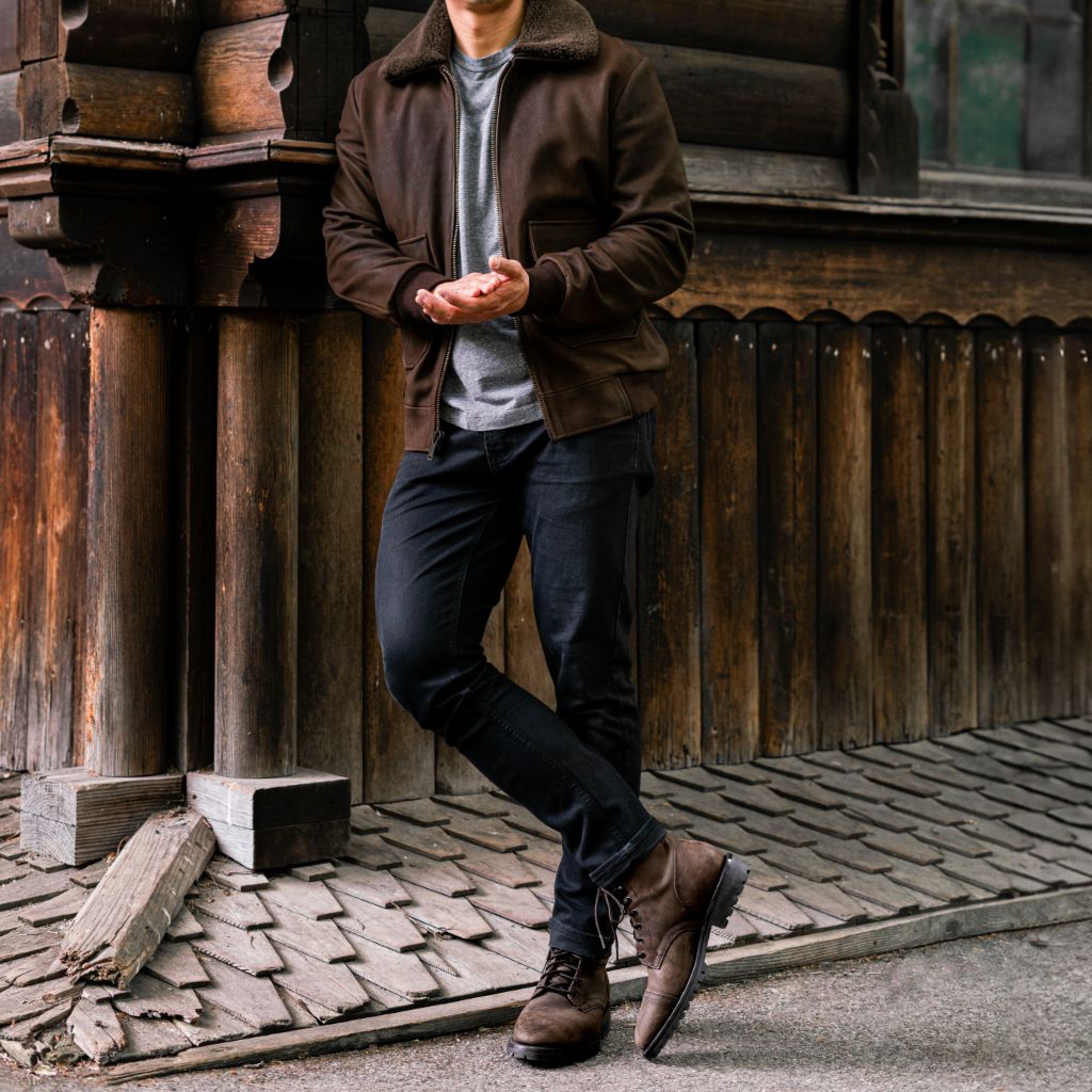 Men's Flight Jacket In Brown 'Tobacco' Leather - Thursday Men's Flight Jacket In Brown 'Tobacco' Leather - Thursday