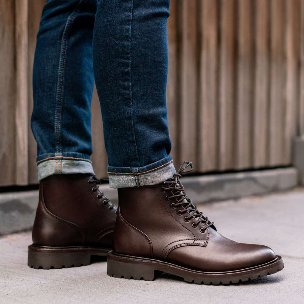 Men's Hero Lace-Up Boot In Brown 'Mustang' Leather - Thursday
