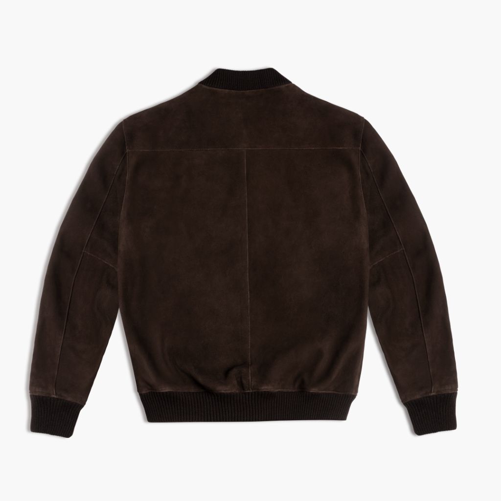 Men's Bomber Jacket In Brown 'Espresso' Oil Snuff Suede - Thursday