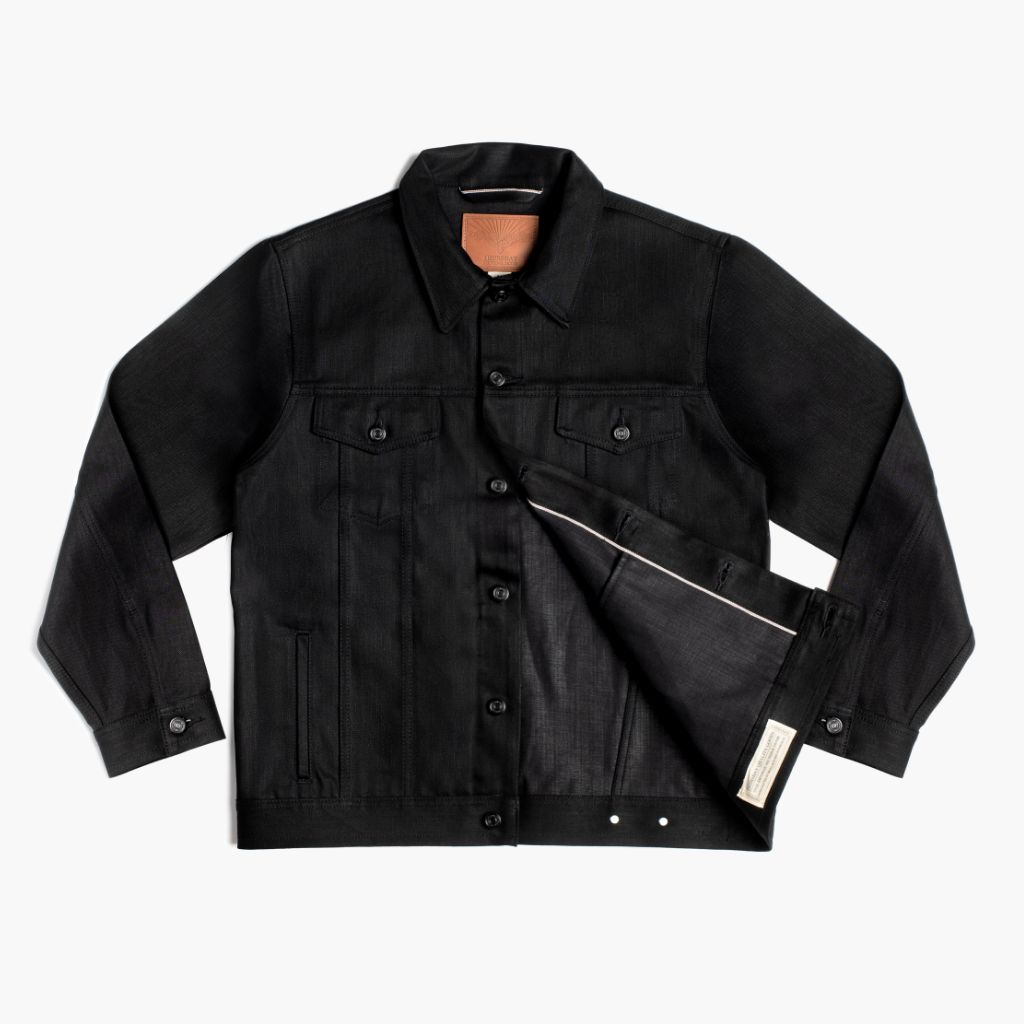 Selvedge Denim Trucker Jacket Black - Main Image