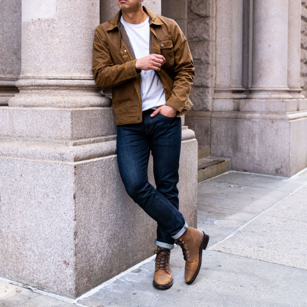 Denim Men's Oiled Canvas Jacket Trucker Coat Wholesale Canvas