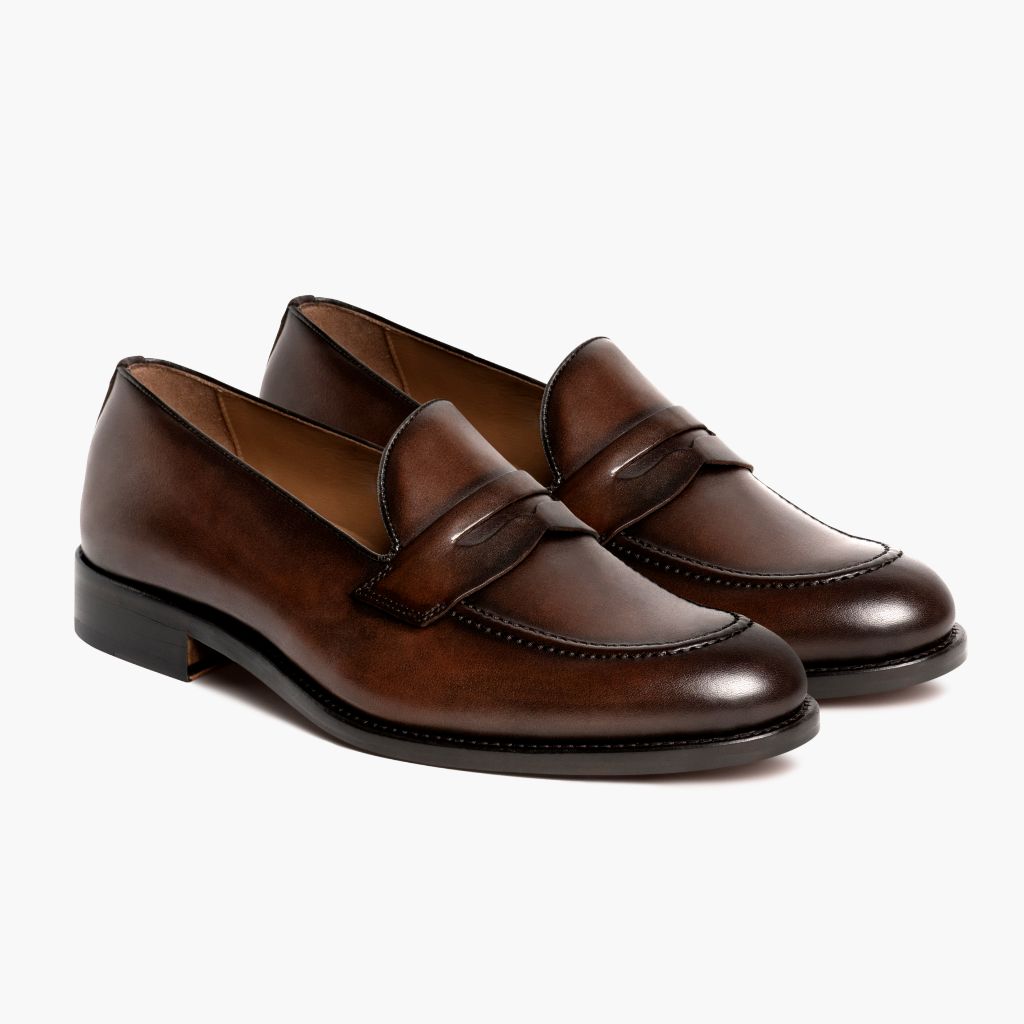 Men's Lincoln Penny Loafer In Brown 'Rich Mahogany' Leather Thursday