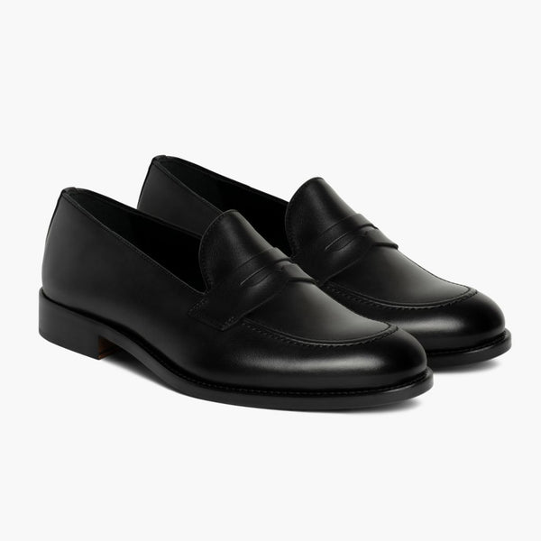 Men's Lincoln Penny Loafer In Black Leather - Thursday