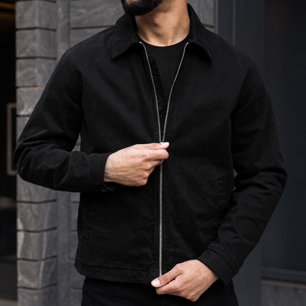 Men's Mechanic Jacket In Black Twill - Thursday