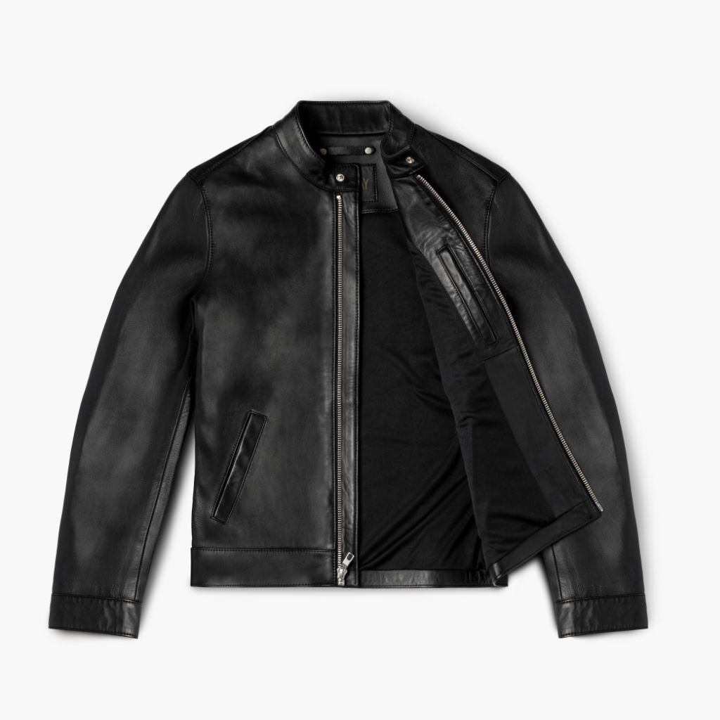 Men's Racer Jacket In Black Leather Thursday Boot Company