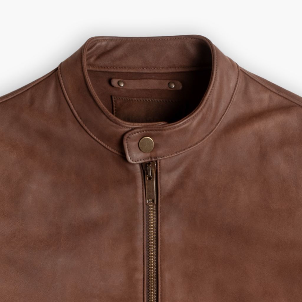 Men's Racer Jacket In Taupe Suede - Thursday Boot Company