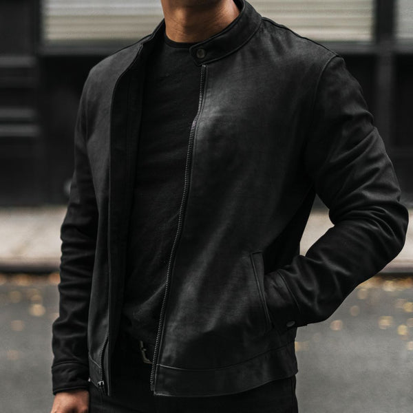 Men's Ultimate Vintage Gray Vented Racer Jacket #MA6633VZGY | Leather jacket  outfit men, Leather jacket men, Leather jacket style