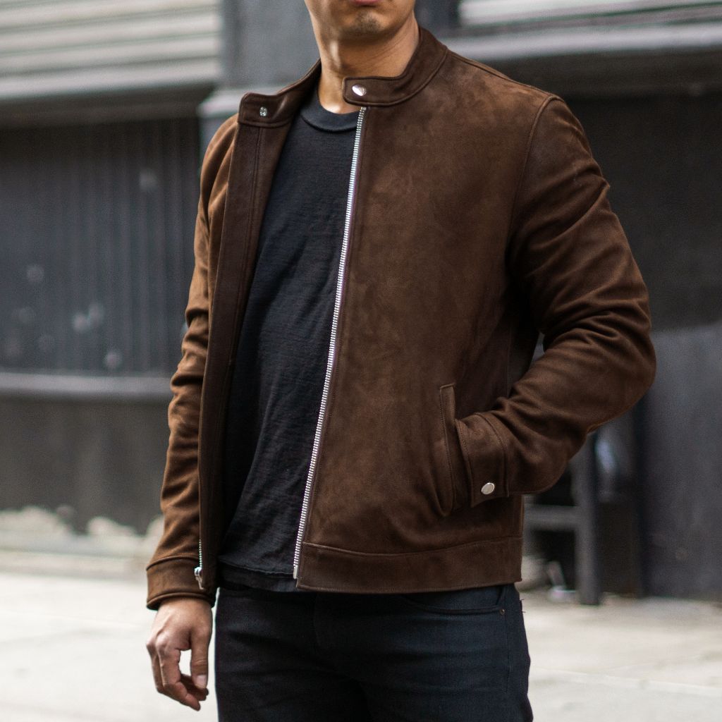 Thursday Boot Co Men's Tobacco Suede Racer Jacket Size S