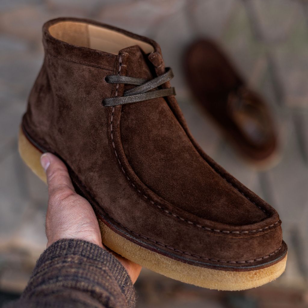 Men's Roadrunner Lace-Up Boot In Brown 'Dark Roast' Suede - Thursday