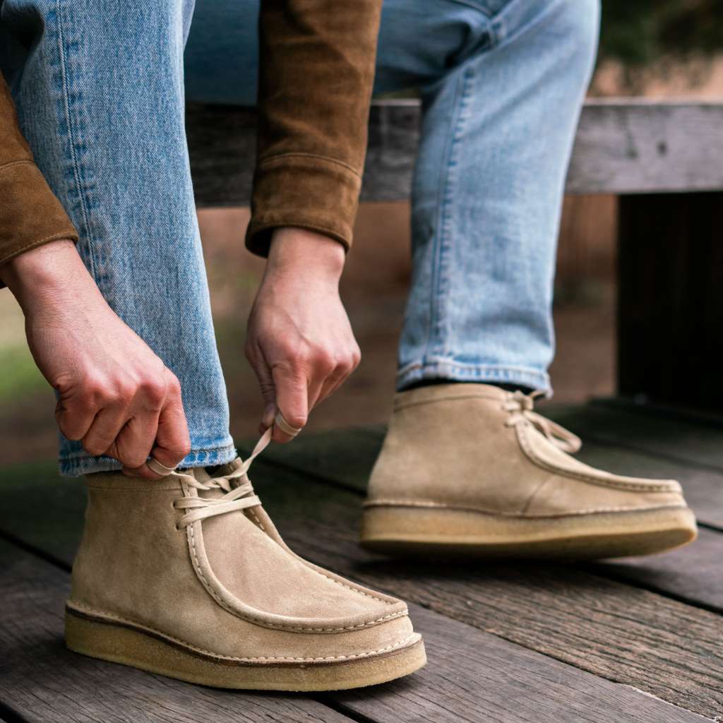 Men's Roadrunner Lace-Up Boot In Tan 'Sand' Suede - Thursday