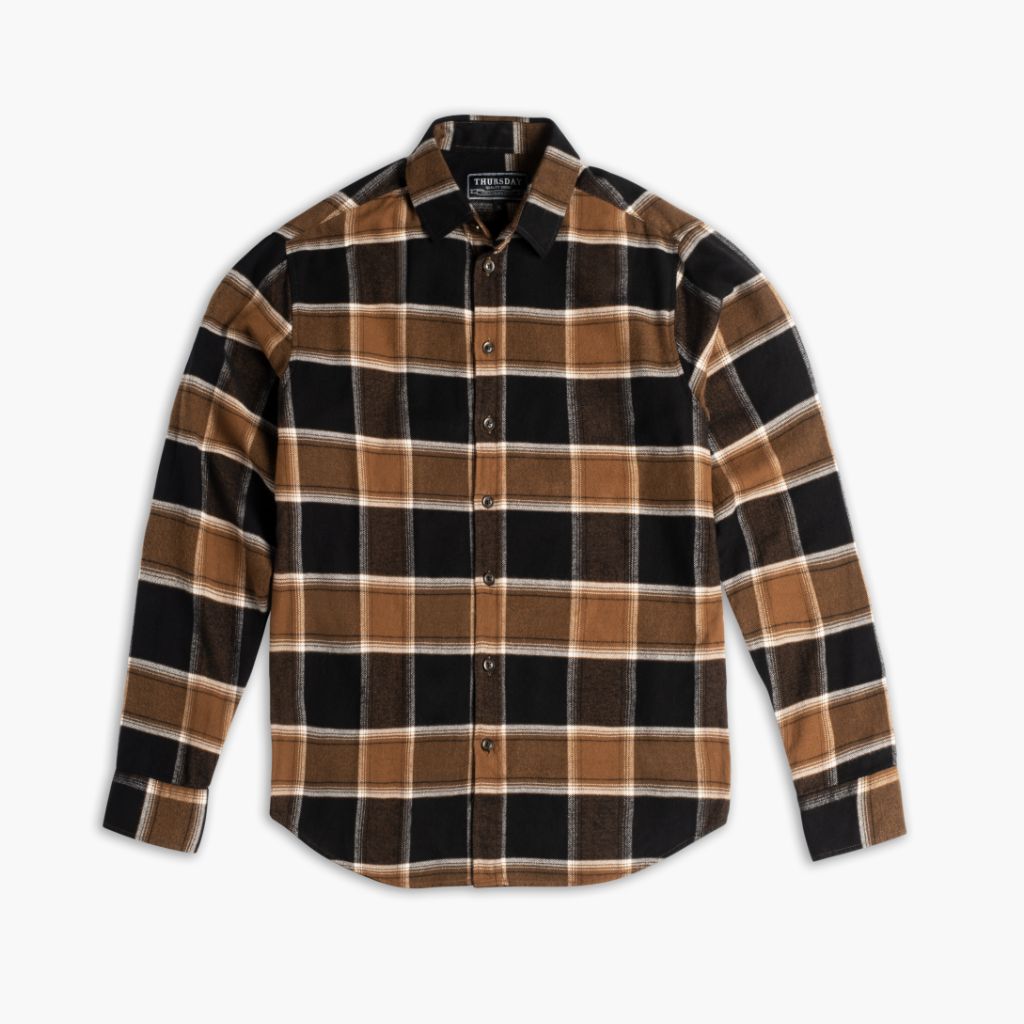 Men's Forever Flannel Plaid Shirt in Dark Roast Plaid - Thursday