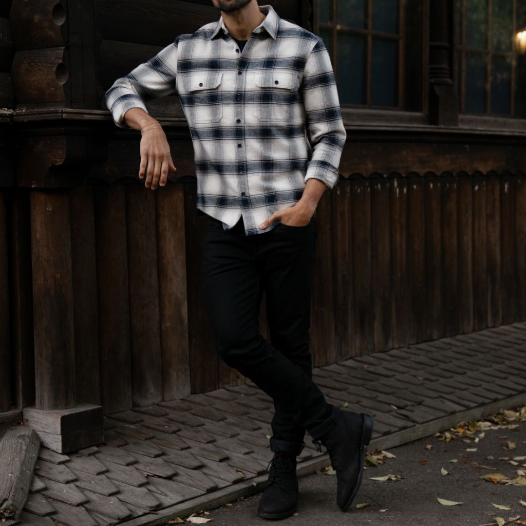Men's Summit Flannel Shirt in Coastal Blue Plaid - Thursday