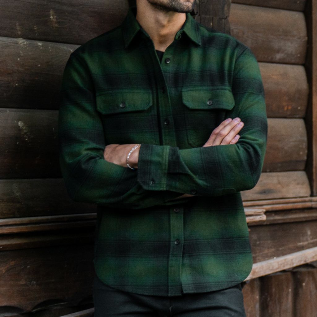 dark green flannel mens