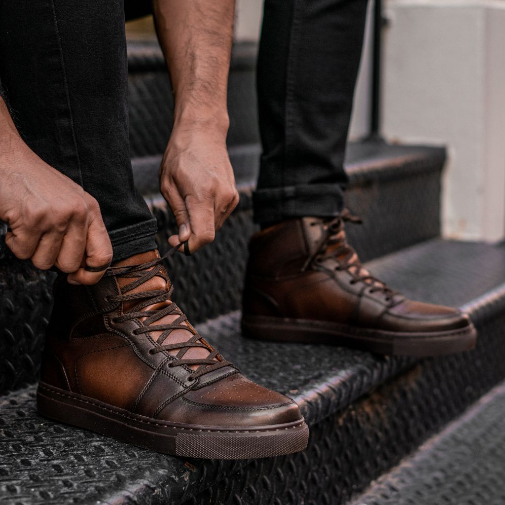 Thursday Boots Mens 8.5 Showtime Dark Brown Leather High Top Lace-Up Casual Men main image 2