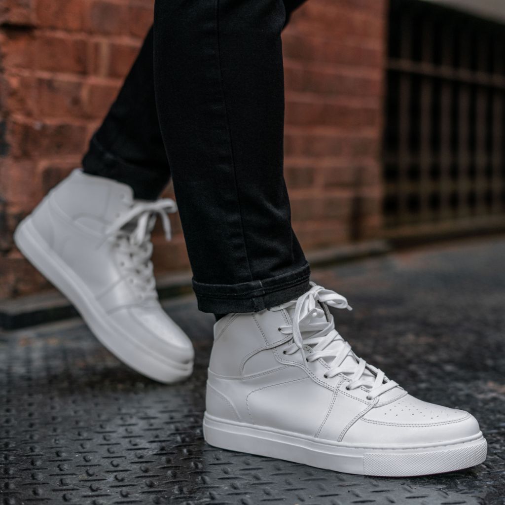 White Sneakers High Top Mens Shoes White High-top Dance Sneaker