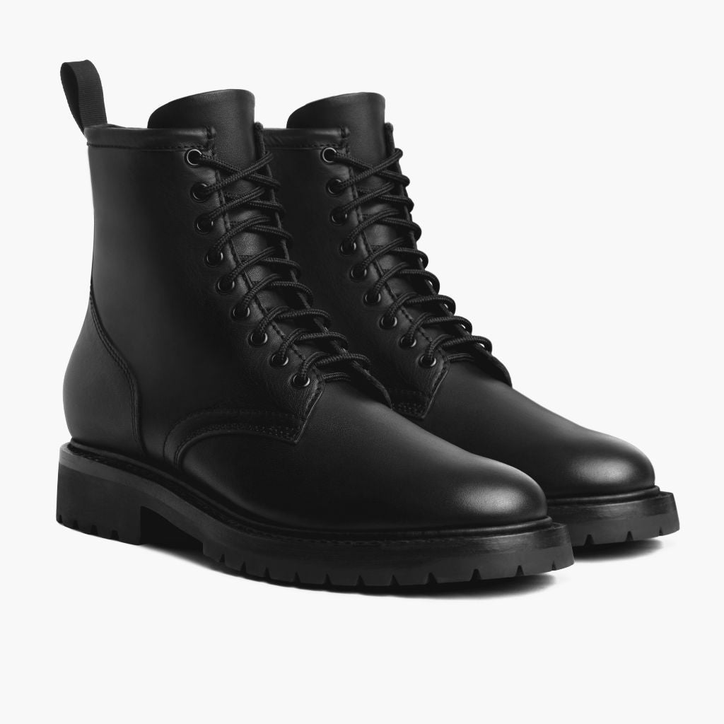 Men's Stomper Lace-Up Boot in Black Leather Thursday Boot