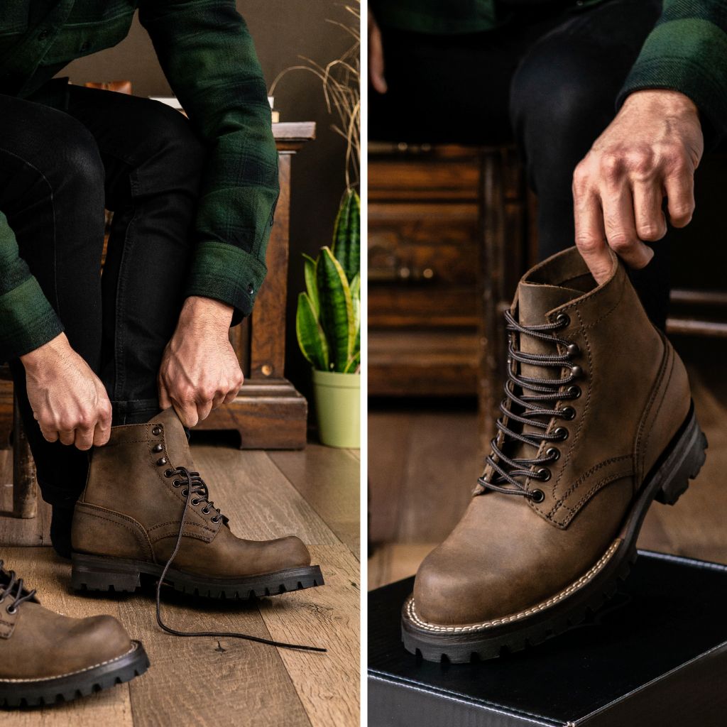 Men's Thunder Logger Boot In Vintage Tobacco Leather