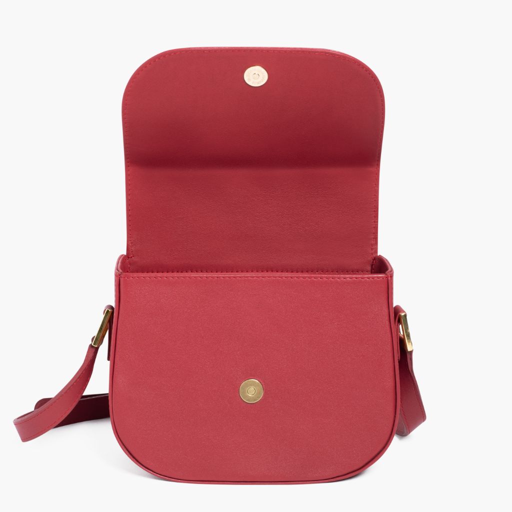 Women's Leather Crossbody Bag in Red - Thursday
