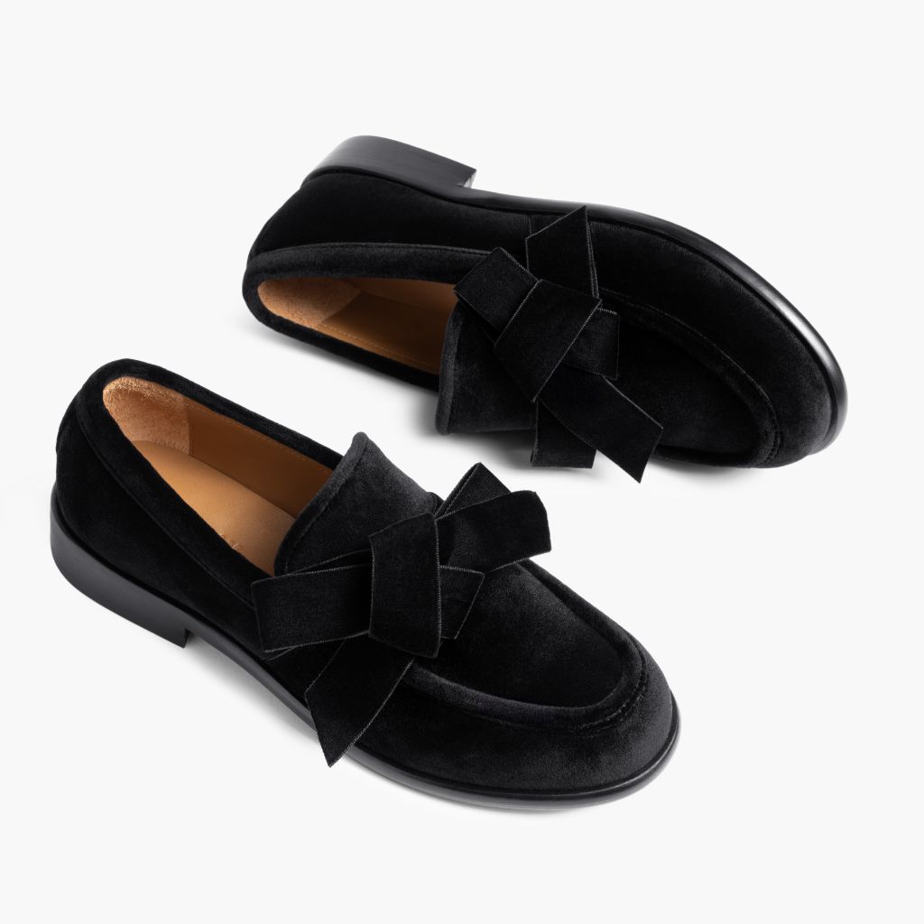 Women's Dress Penny Loafer In Black Velvet - Thursday