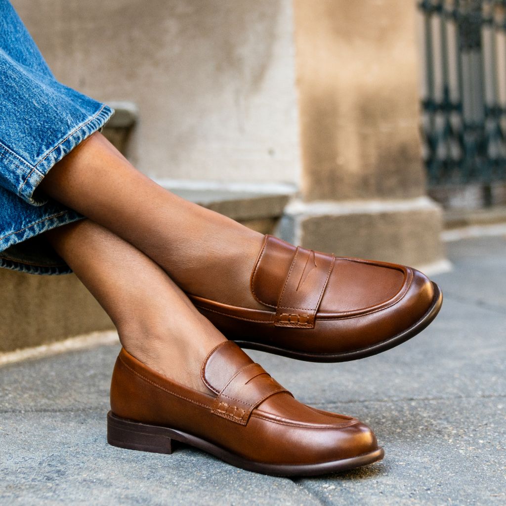 Women's Dress Penny Loafer In Brown 'Pecan' Leather - Thursday