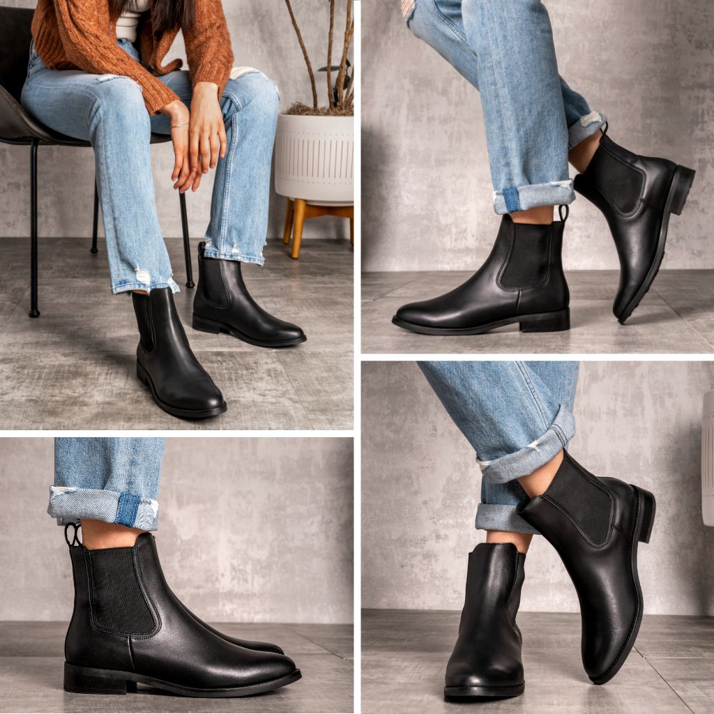 Barcelona skinke ubemandede Women's Duchess Chelsea Boot In Black Leather - Thursday Boot Company