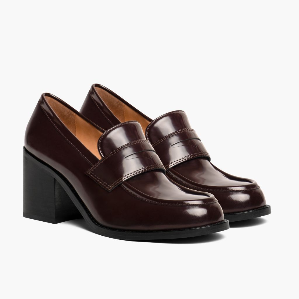 ladies high heel dress shoes Women's Penny Loafer In Black Leather plus Wrap dress afends black rayon dress Sandals for Women 2025 Width:Medium (B/C/D)