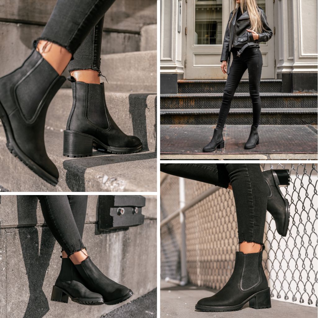 Women's black fur-lined boots Winter [Free Exchange]