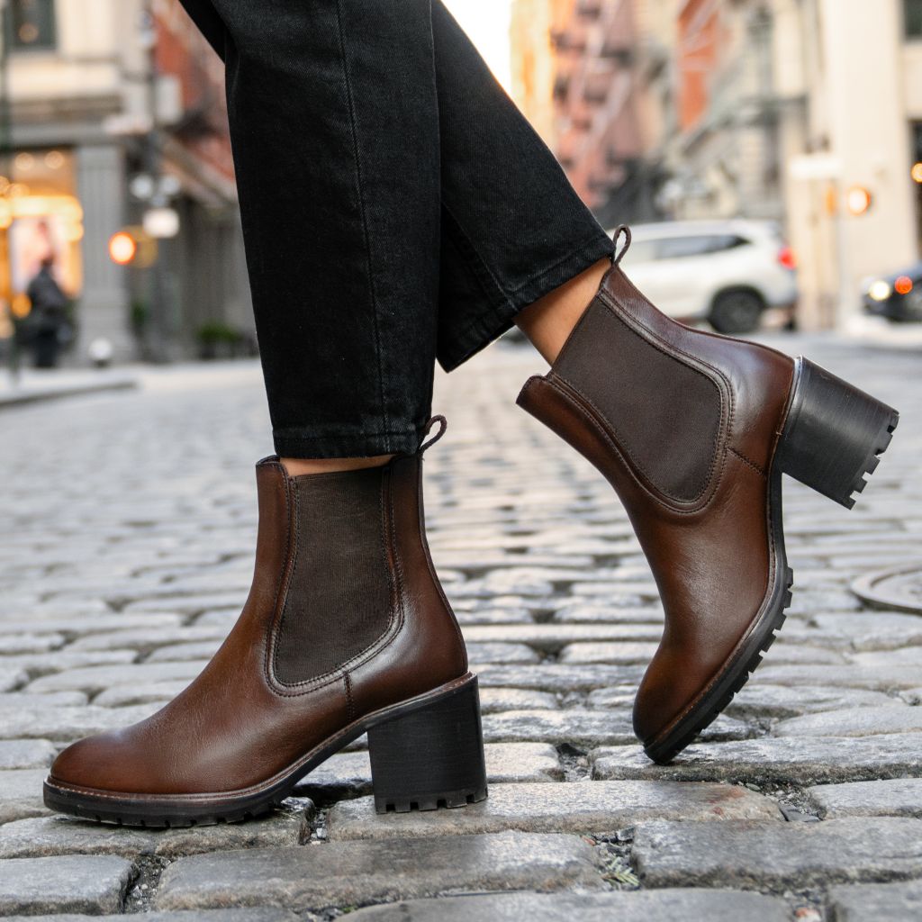 Women's Knockout High Heel Chelsea Boot In Chocolate Brown - Thursday Women's Knockout High Heel Chelsea Boot In Chocolate Brown - Thursday