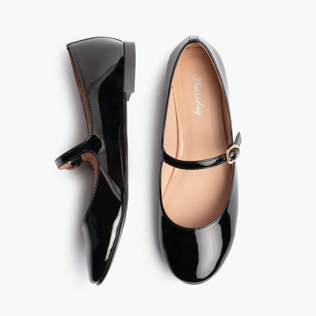 Women's Mary Jane Loafer In Black Patent Leather