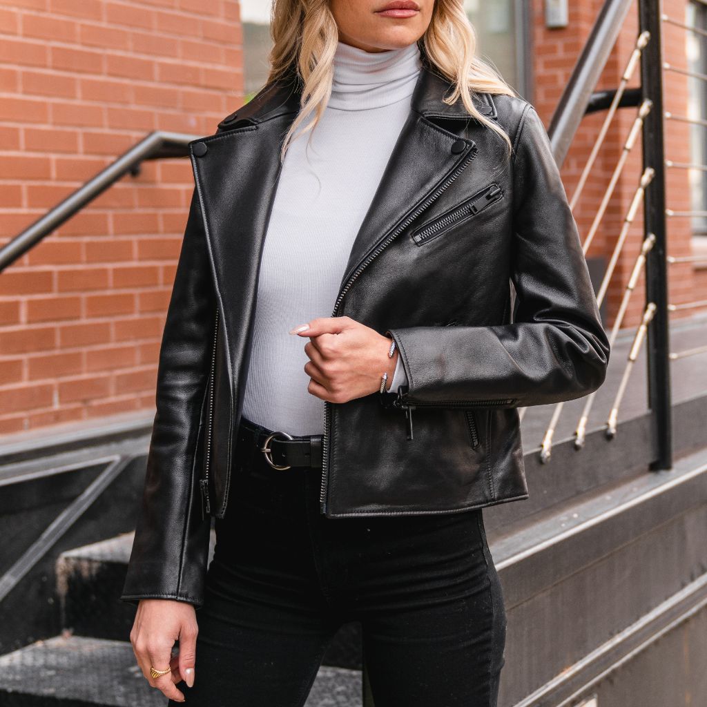 Know One Cares Cropped Faux Leather Blazer
