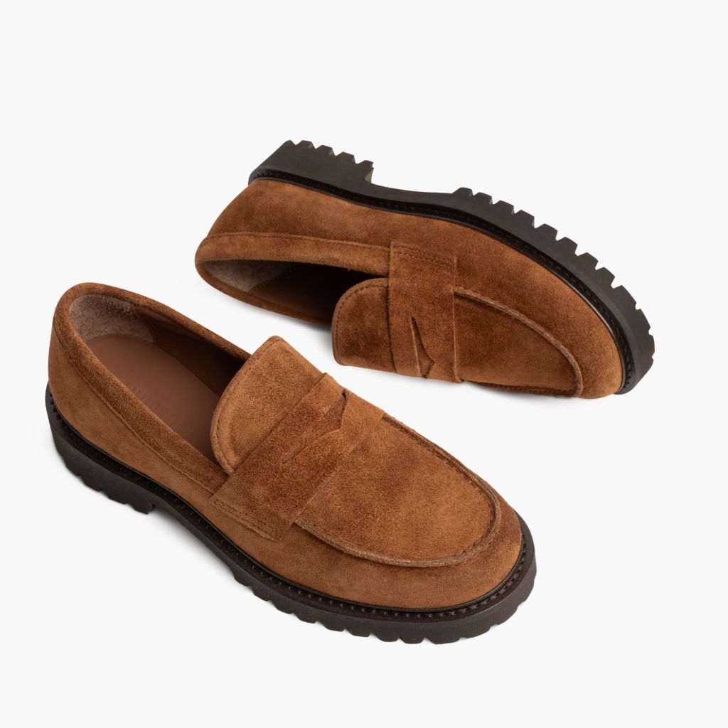 Jason Wu women’s Suede Penny Loafers in Cognac Brown Loafer Flats for Women for sale - eBay main image 2