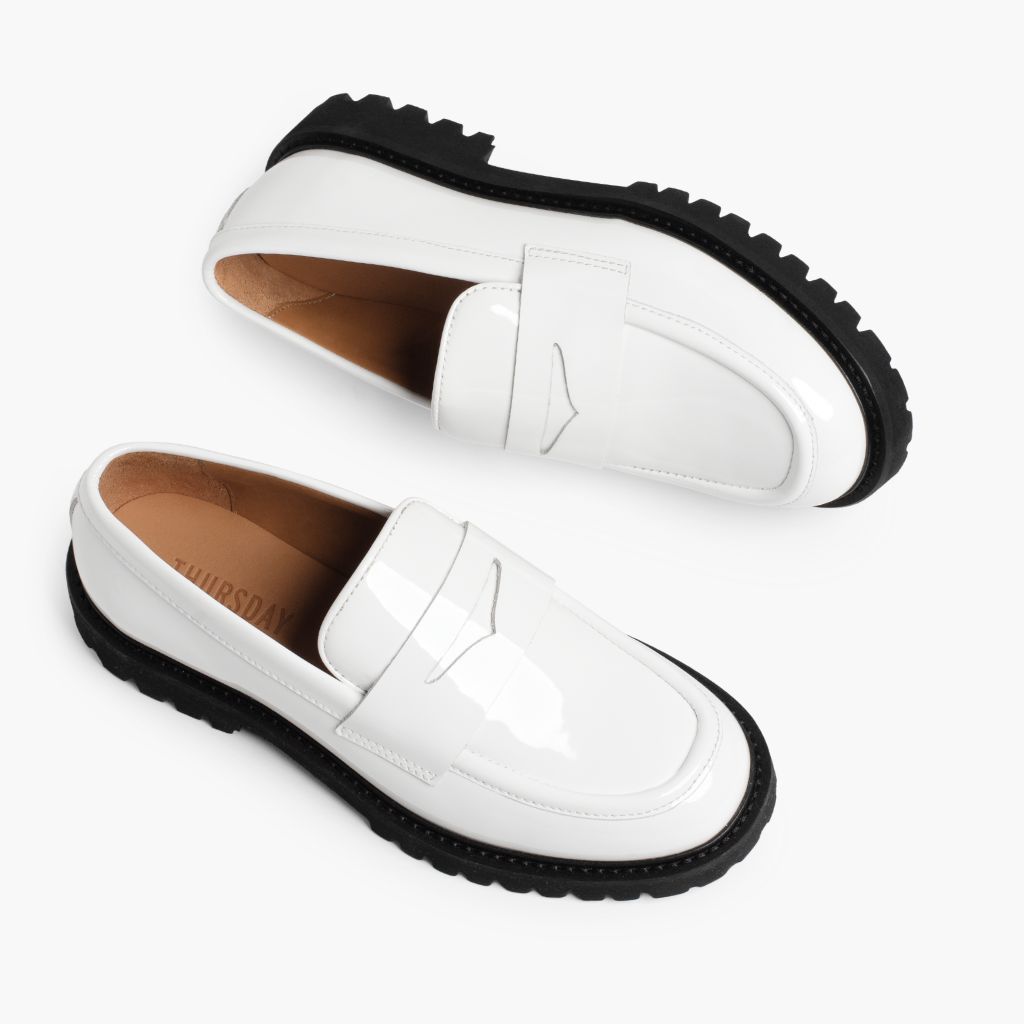 Thursday Boot Company Women's White Leather Penny Size 8 Thursday Boot Company Women's White Leather Penny Size 8