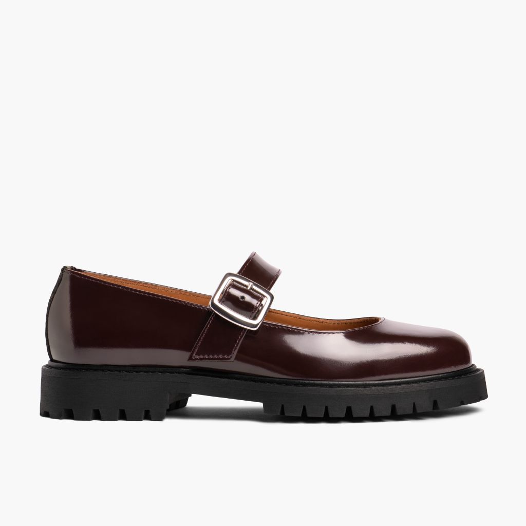 burgundy dress shoes women Burgundy Modern Shooties Comfort Lace Up Chunky Leather Mid Heel Oxford Shoes Patent Leather Block Heel Dress Shoes