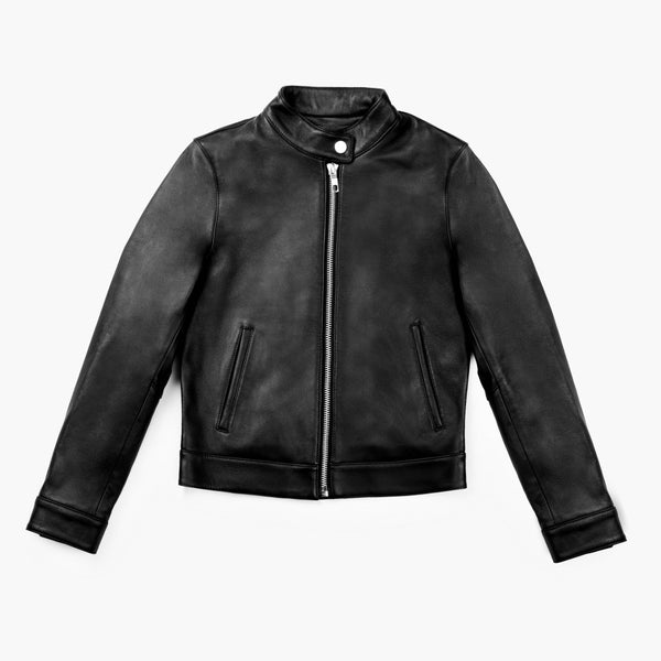 Women's Black Leather Motorcycle Jacket - Thursday Boot Company
