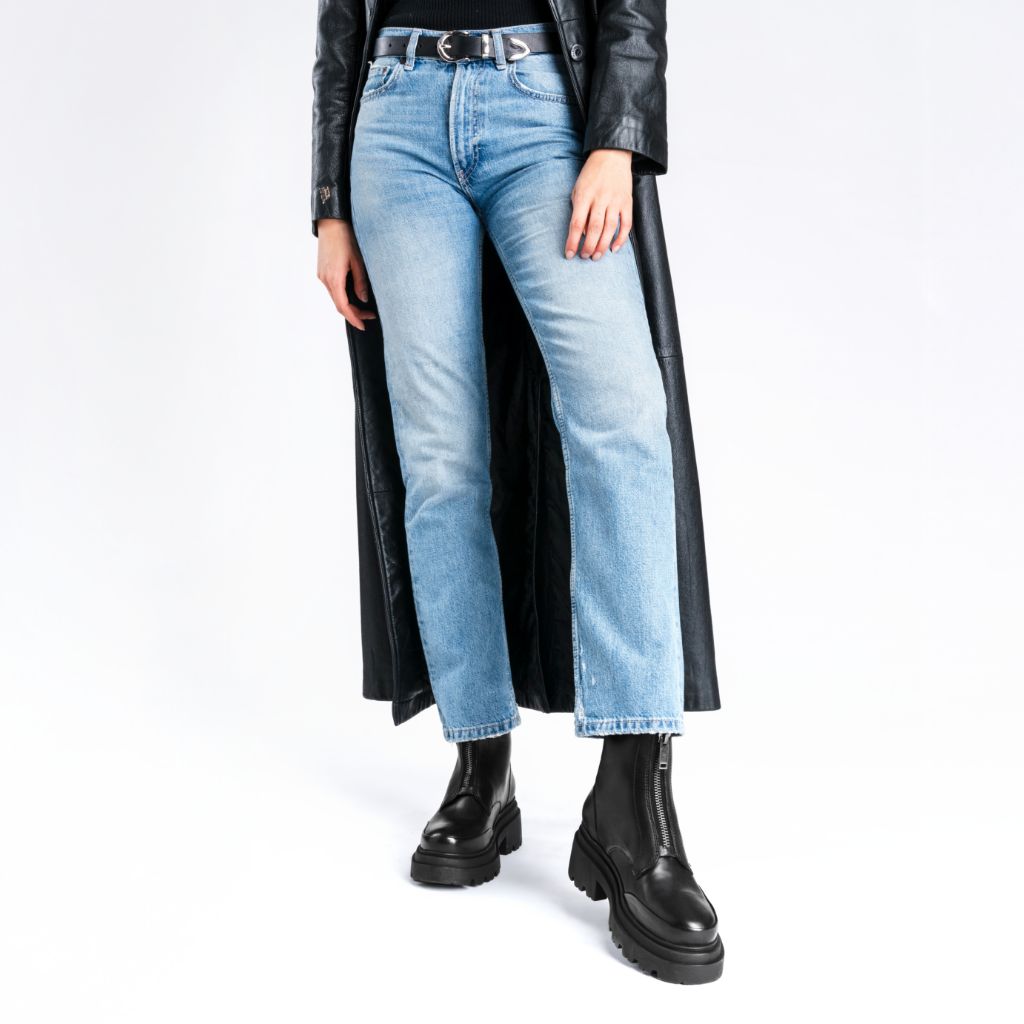 Women's Ryder Platform Zip-Up Boot In Black Leather