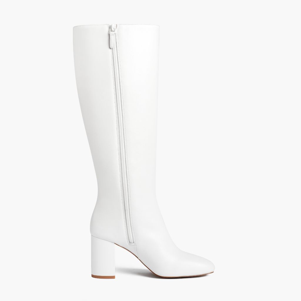 white dress boots womens Thursday Boot Company Women's Snow Leather Soleil Size 5.5 Wide Silhouette: Asymmetrical Women's Boutique in Lubbock, 16 shaft height Color:Ice Blue*