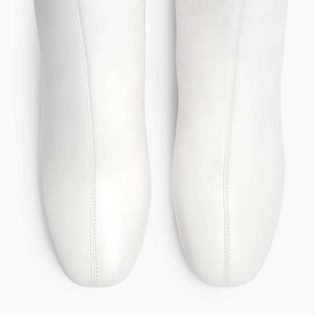 Women's Soleil High Heel Zip-Up Riding Boot in Snow White - Thursday