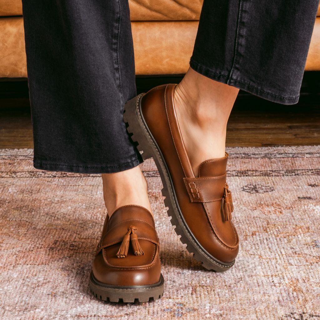 Women's Tassel Penny Loafer In Tan 'Toffee' Leather - Thursday