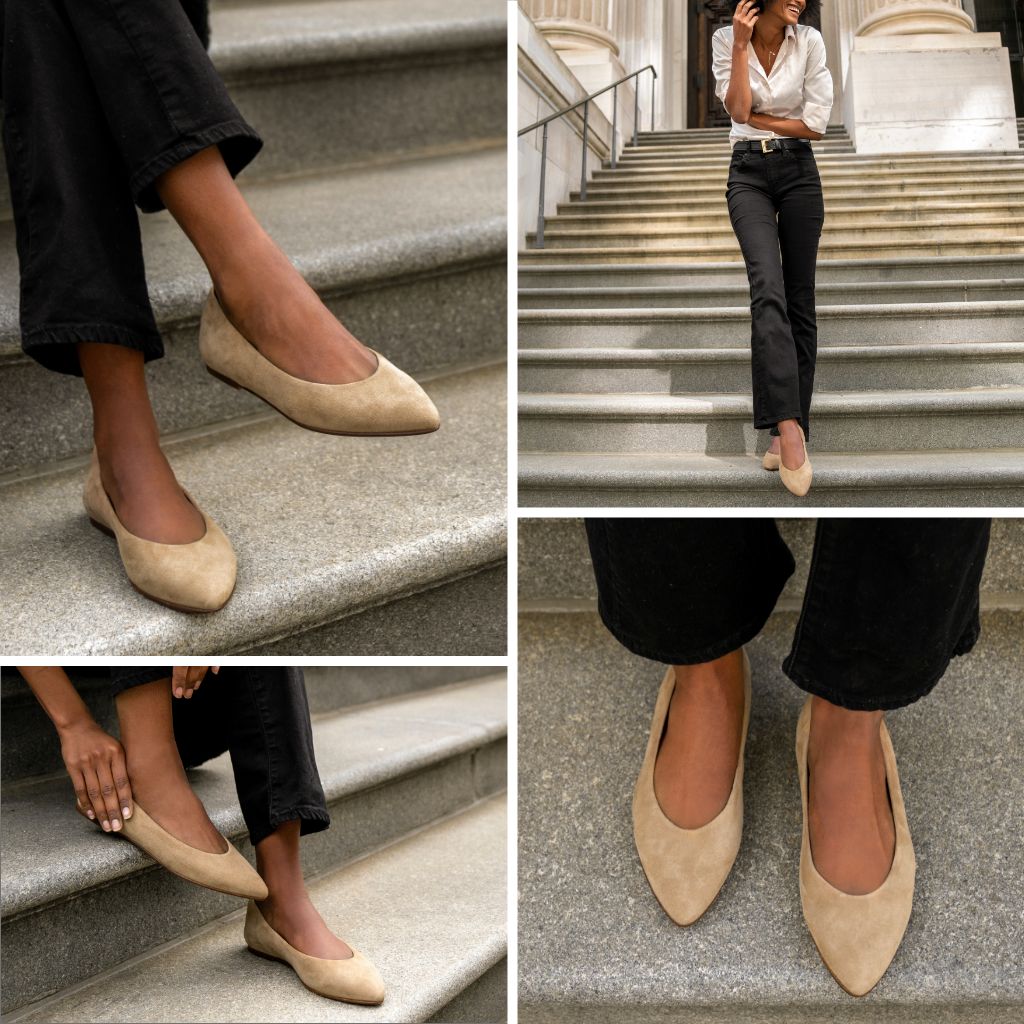 Camel hot sale suede flats