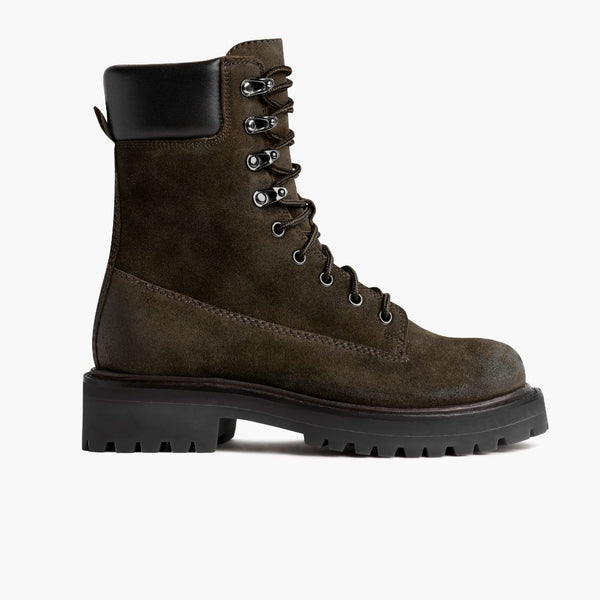 Explorer | Dunkelolivfarbenes Wildleder 