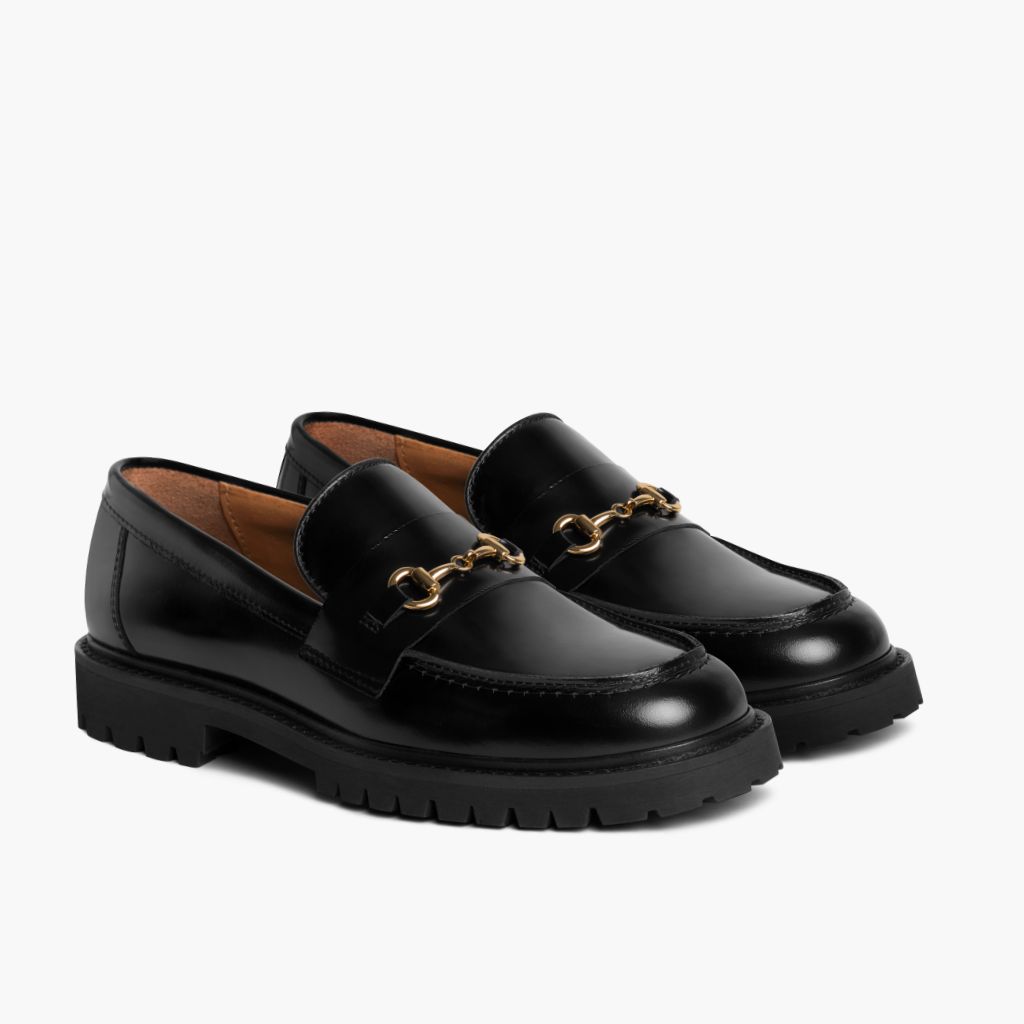 Women's Penny Horsebit Leather Loafer In Black Thursday