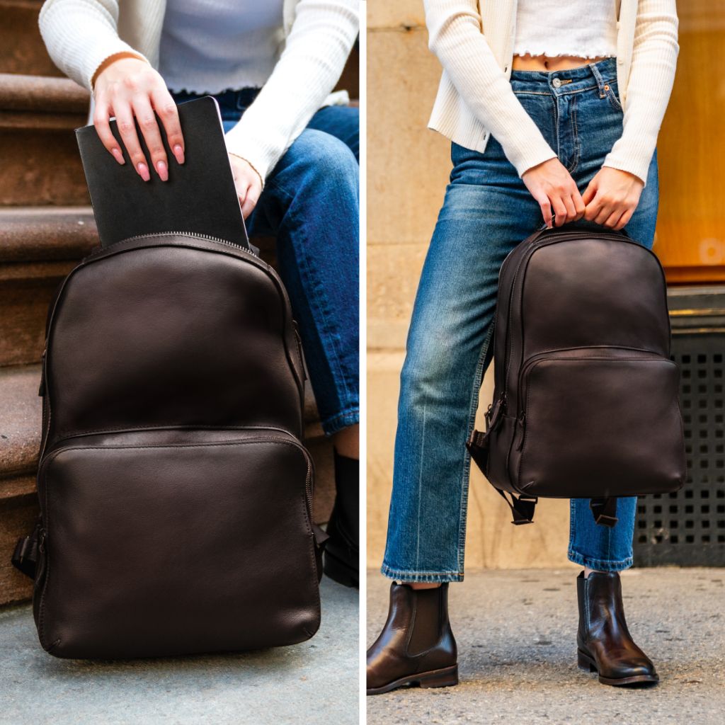 british made leather backpack Men's Perfecto Backpack in Brown 'Old English' Leather
