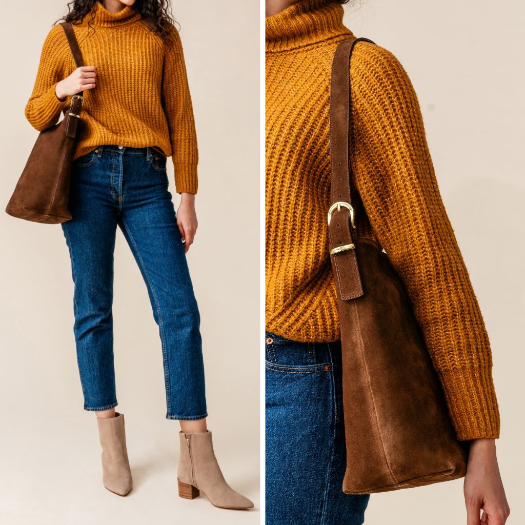 ショルダーバッグ・ポシェット OPENING SUNSHINE Ribbon suede shoulder bag chocolate brown 51jRTEDkK3L.jpg