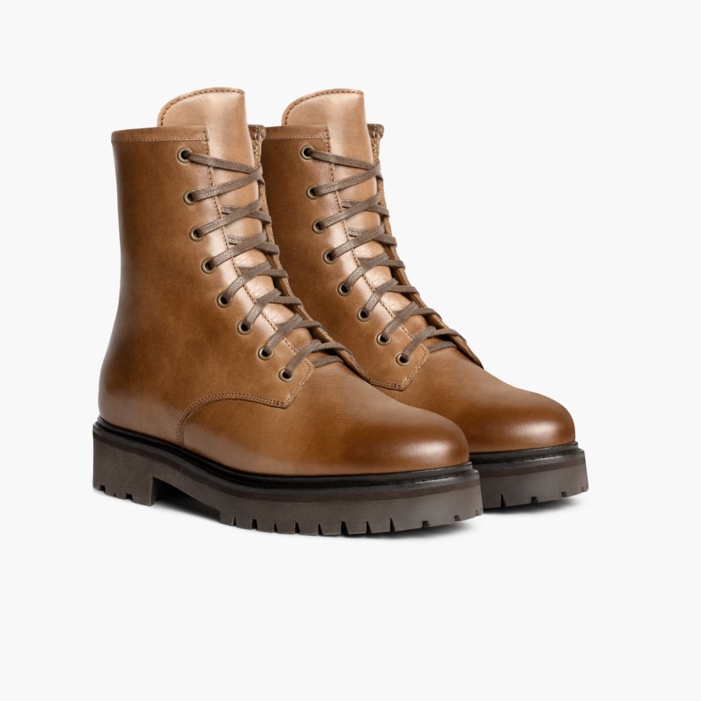 Women's Combat Boot In Natural Leather Thursday Boot Company