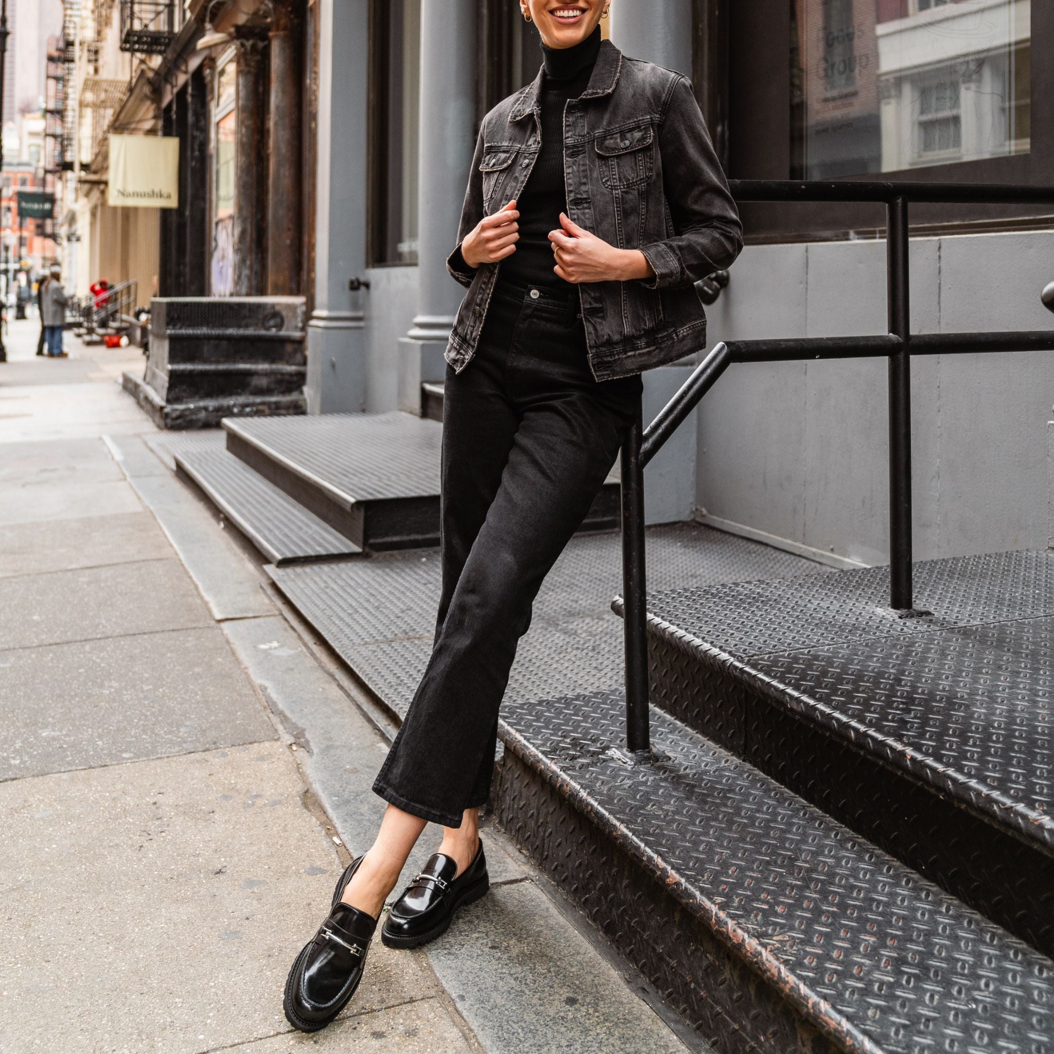 Denim Trucker Jacket Faded Black - Main Image