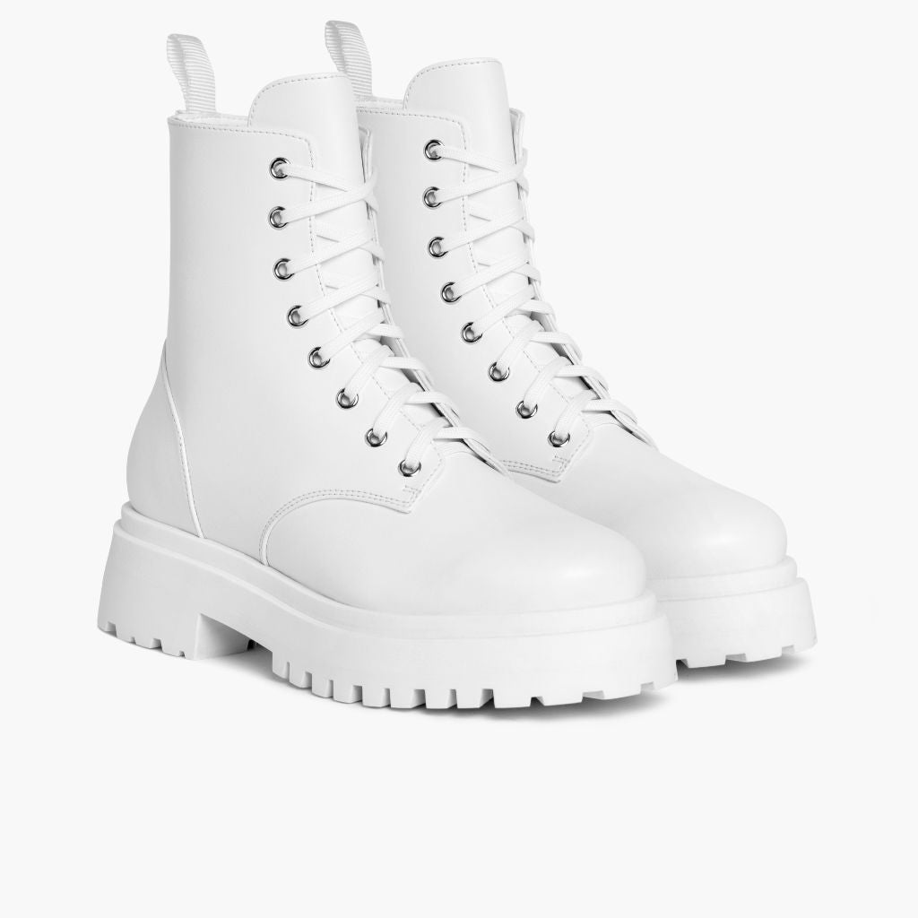 Thursday Boot Company Women's White Vegan Leather Dolce Lace-Up Size 7.5