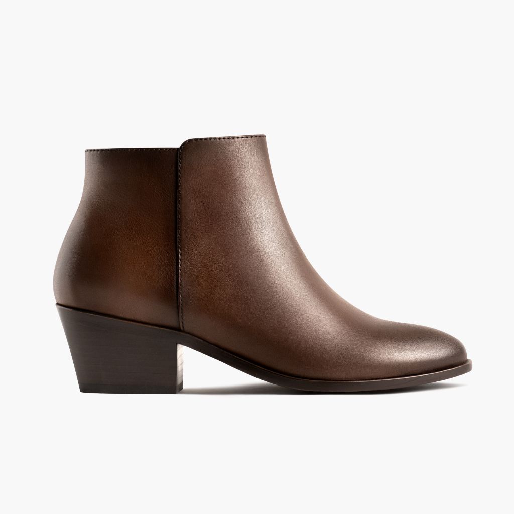 Women's Downtown Bootie In Brown 'Amaretto' Leather - Thursday