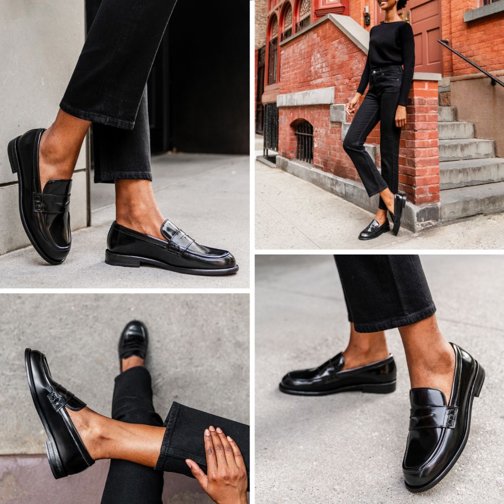 Women's Dress Penny Loafer In Black Leather Thursday