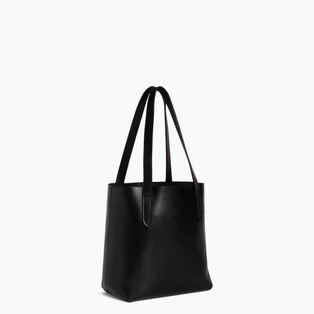 Women's Small Leather Tote Bag in Black - Thursday