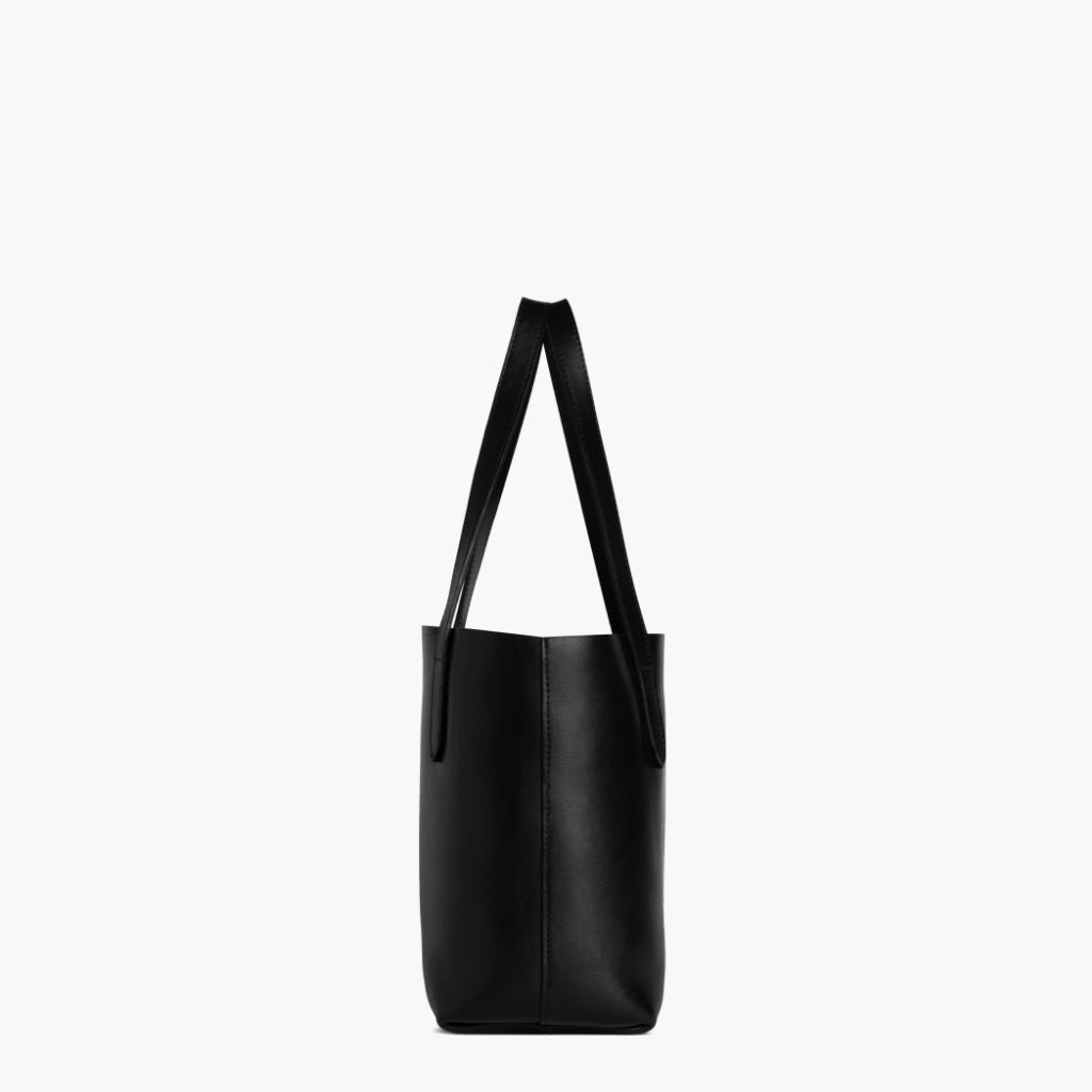 Women's Small Leather Tote Bag in Black Thursday